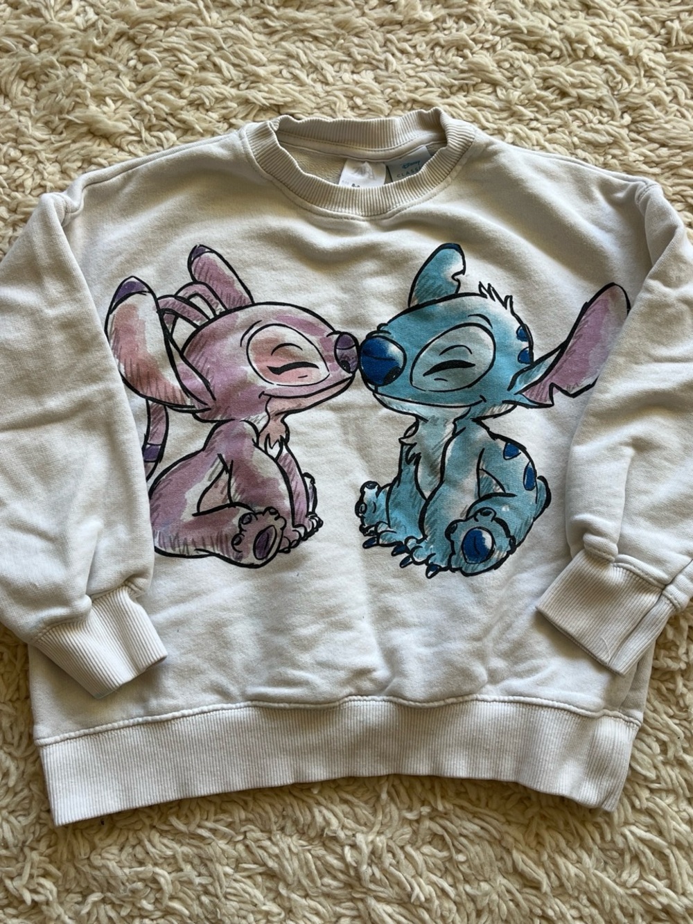 Disney Stitch & Angel Crewneck Sweatshirt Kids Size 8-9